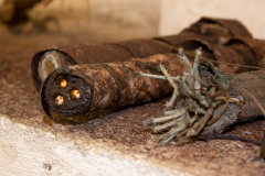 Kabelmuster im Bunker auf Helgoland