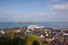 Blick auf Helgolands Unterland und die Düne