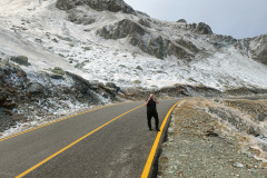 Schnee auf dem Transfăgărășan