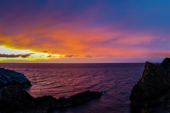 Sonnenuntergang am Bow Fiddle Rock