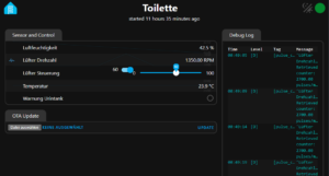 Webfrontend der Toilettensteuerung